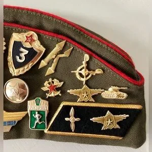 Soviet USSR Tank Commander\'s Garrison Cap 24 pins 2patches one size. Imported | Accessories | Soviet Ussr Tank Commanders  main image 3